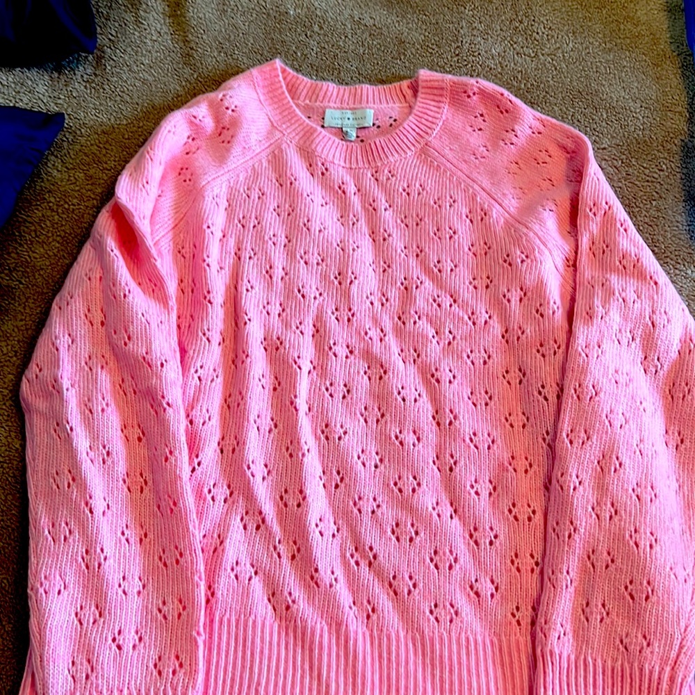 Lucky Brand pink sweater size large long sleeve